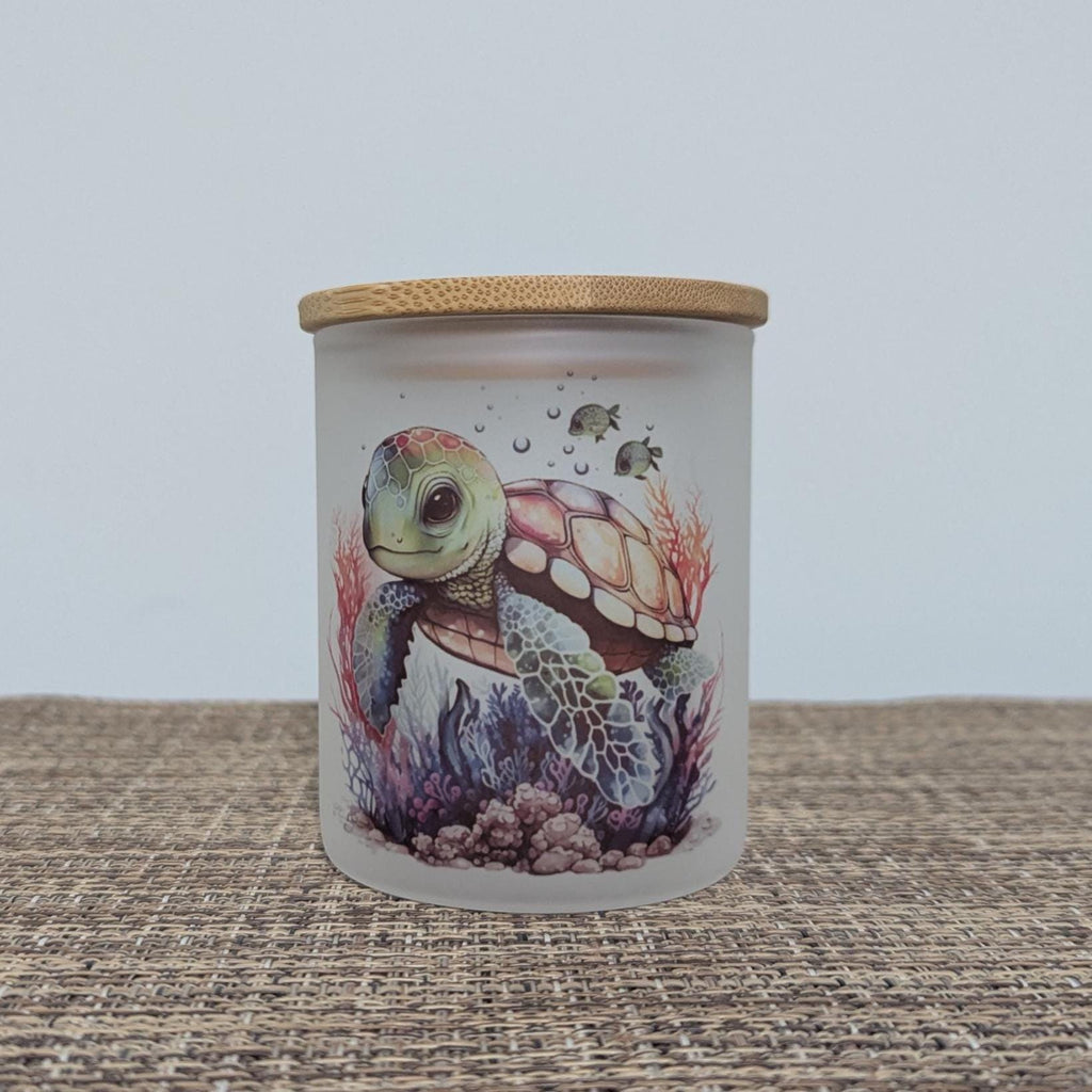 Sea Turtle Candle Holder With A Battery Operated Flickering Tea Light