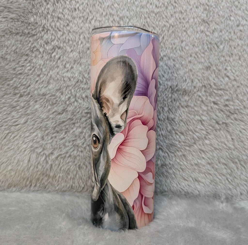 French Bulldog Tumbler 20oz With Reusable Straw, Can Be Personalized