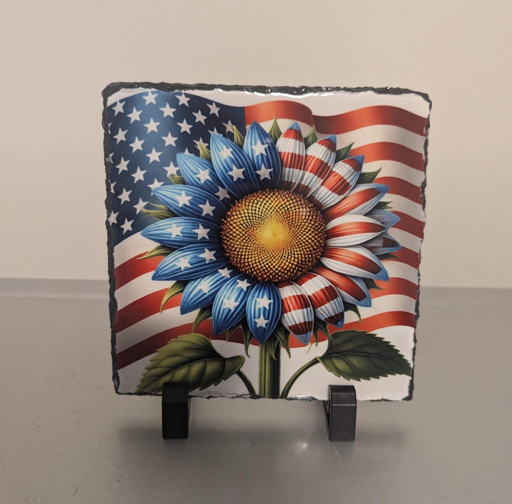 Slate Sunflower Picture With Display Legs