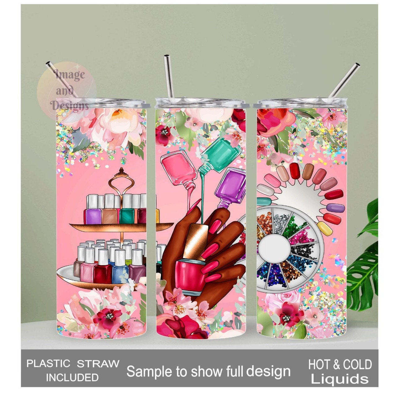 Nail Tech Tumbler 20oz With Reusable Straw, Can Be Personalized