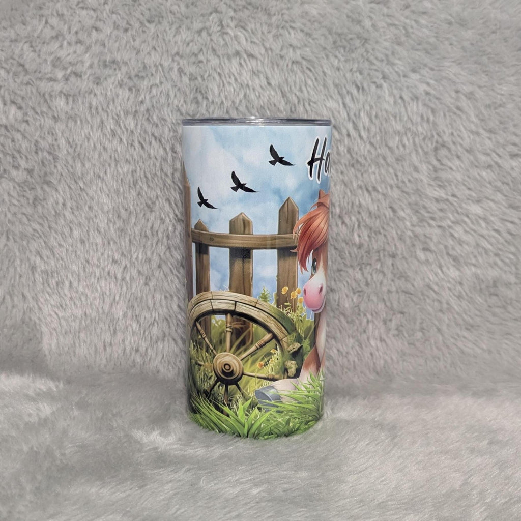 Kids Pony Tumbler 15oz With Reusable Straw, Can Be Personalized