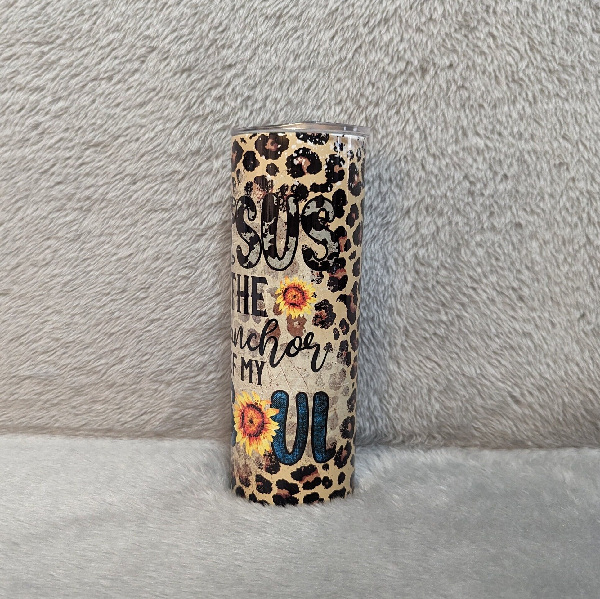 Jesus Is The Anchor Of My Soul Tumbler 20oz With Reusable Straw