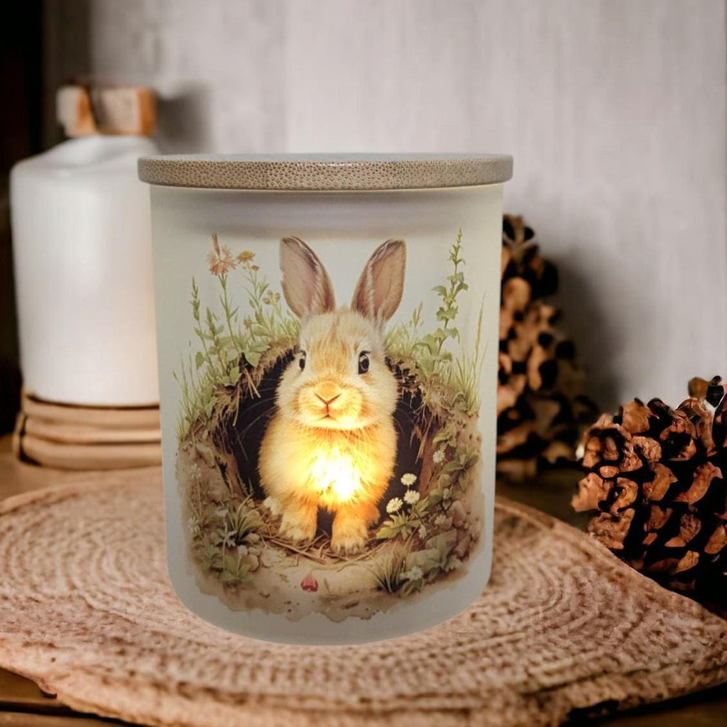 Rabbit Candle Holder With A Battery Operated Flickering Tea Light