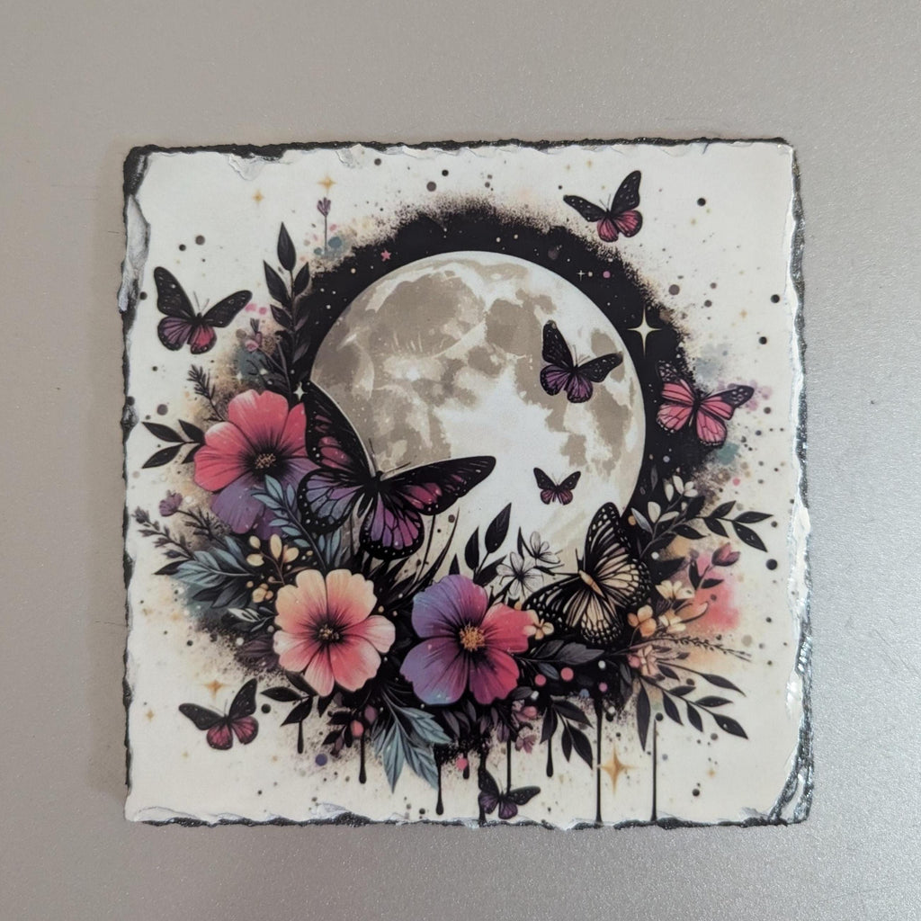 Moon Butterfly Slate Picture With Display Legs