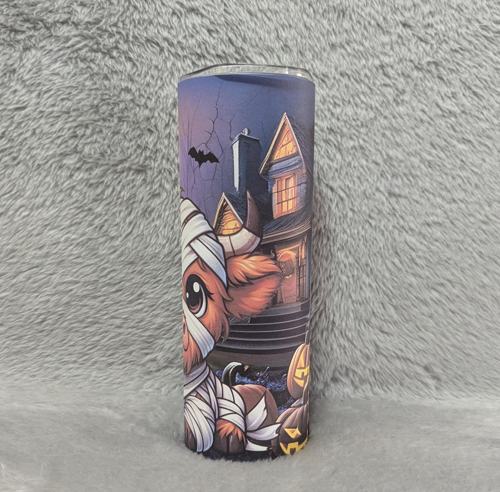 Halloween Highland Cow 20oz Tumbler Can be Personalized