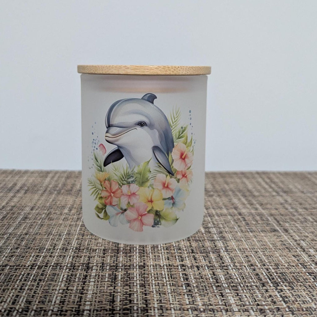 Floral Dolphin Candle Holder With A Battery Operated Flickering Tea Light
