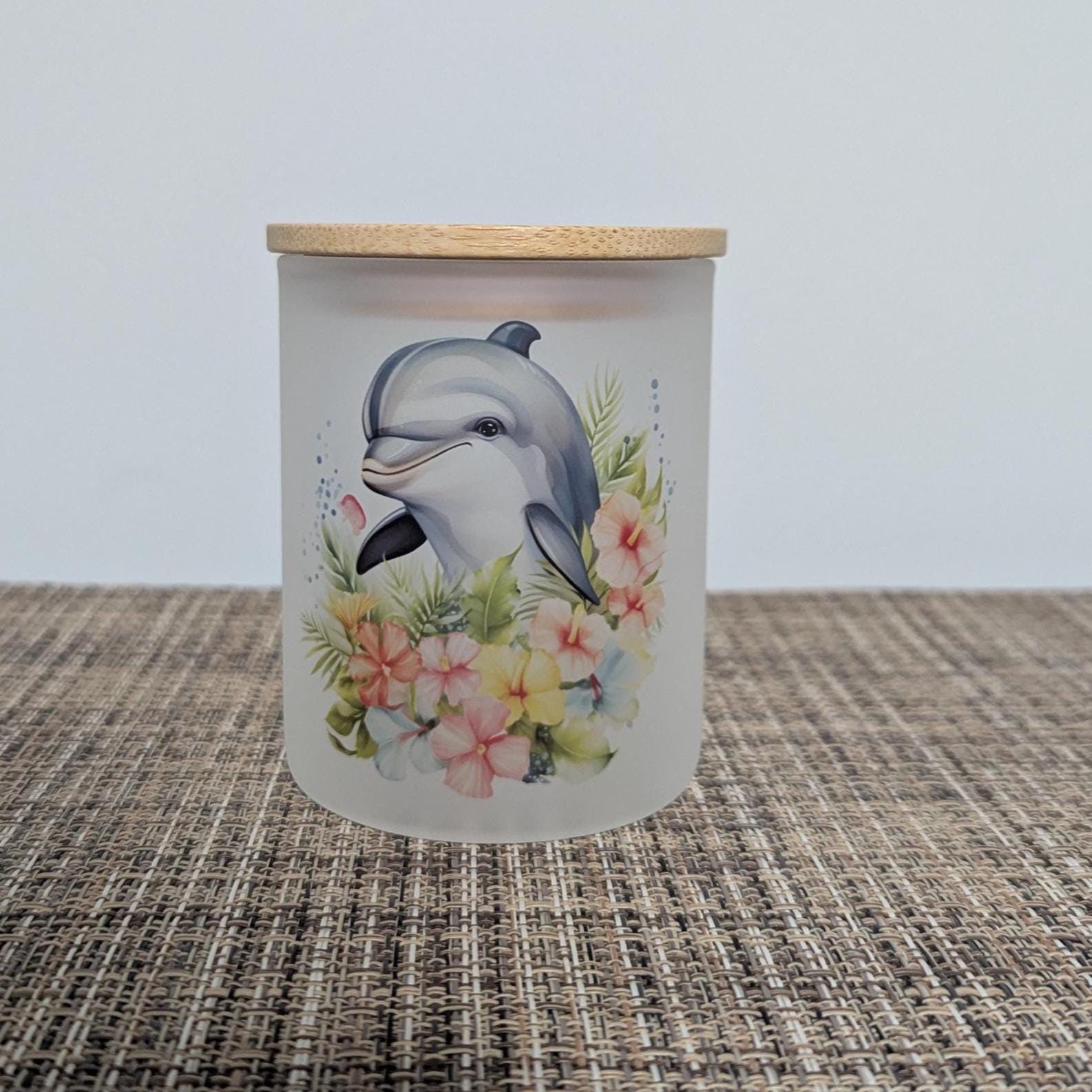 Floral Dolphin Candle Holder With A Battery Operated Flickering Tea Light