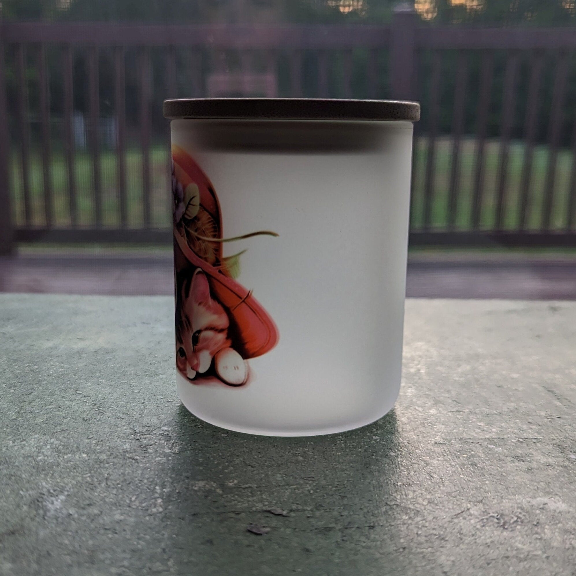Kitten Candle Holder With A Battery Operated Flickering Tea Light