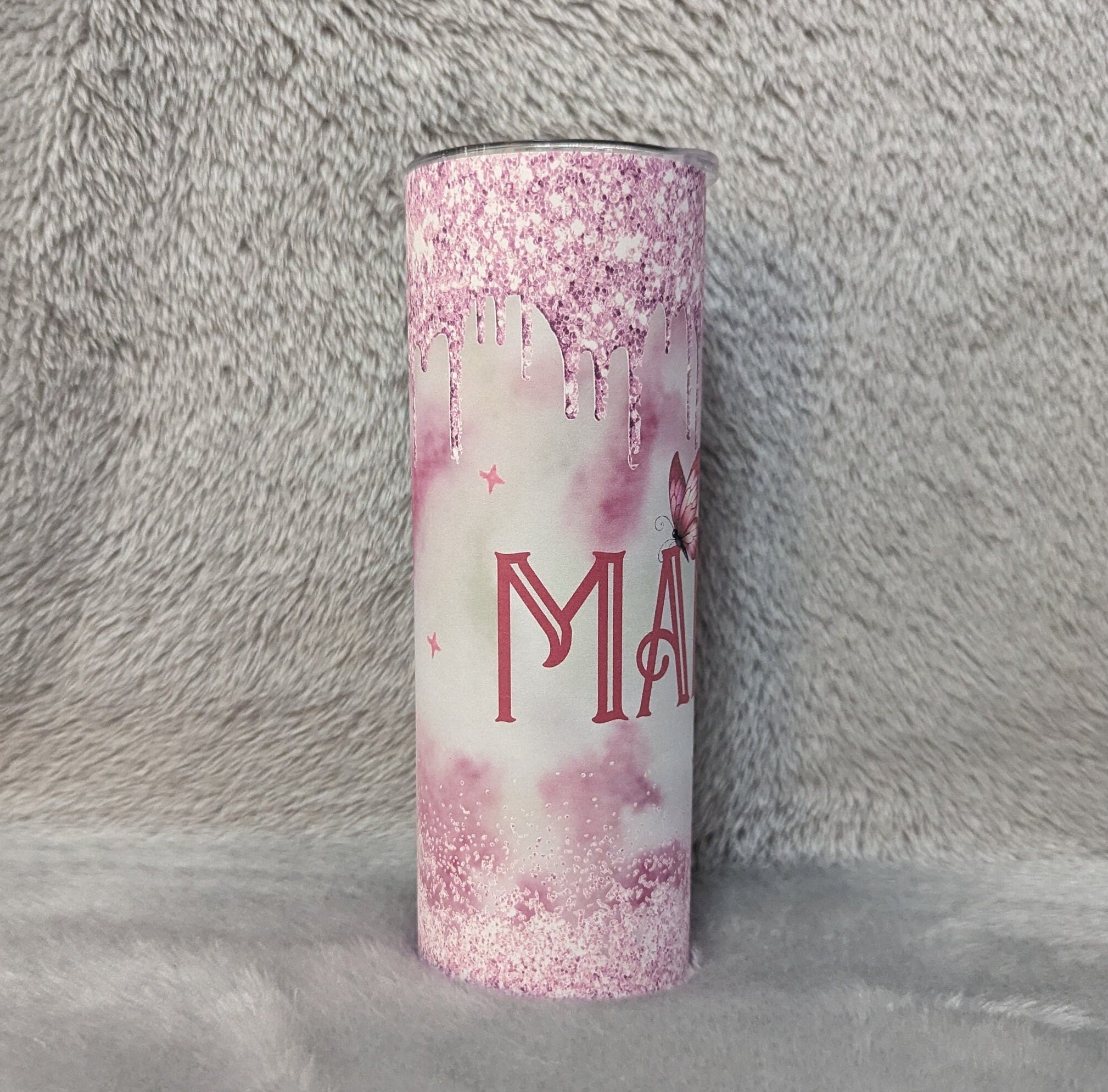 MAMA Tumbler With A Glitter Design 20oz With Reusable Straw, Can Be Personalized
