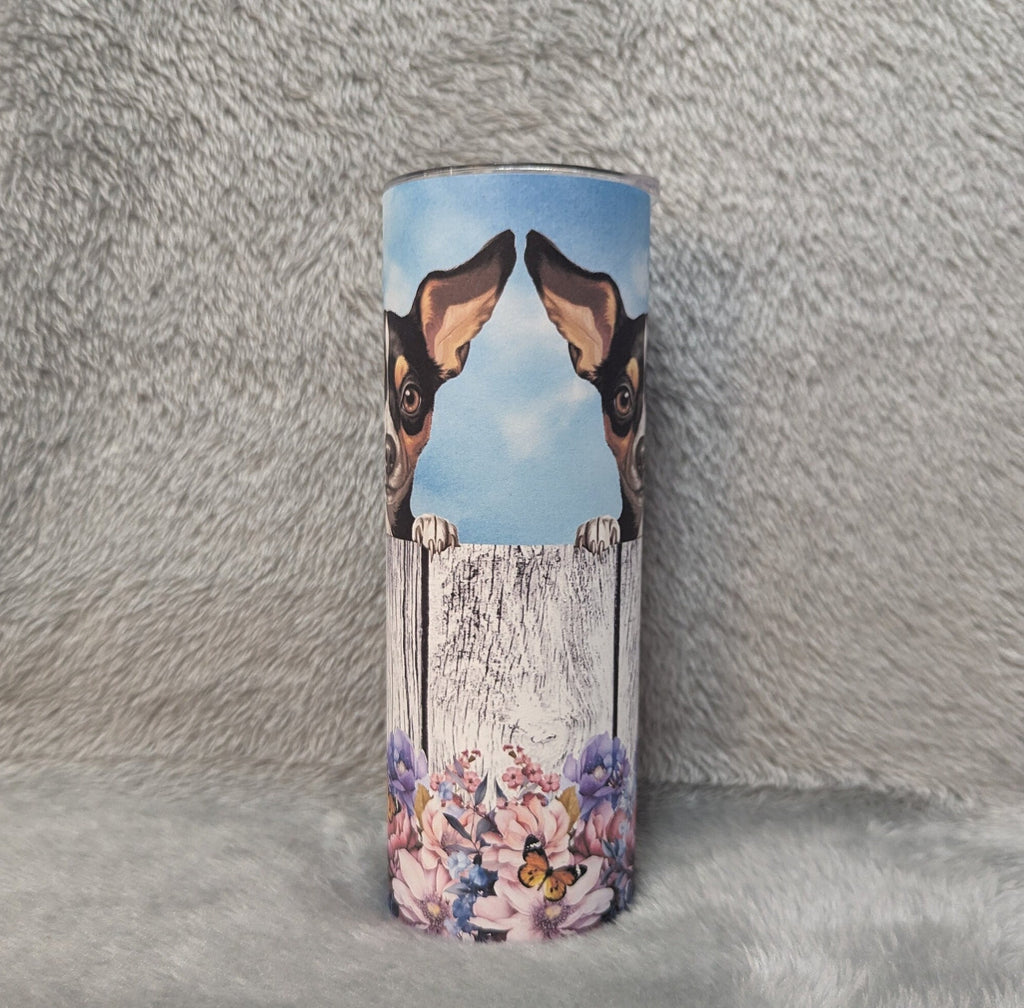 Adorable Terrier Dog Tumbler 20oz With Reusable Straw, Can Be Personalized