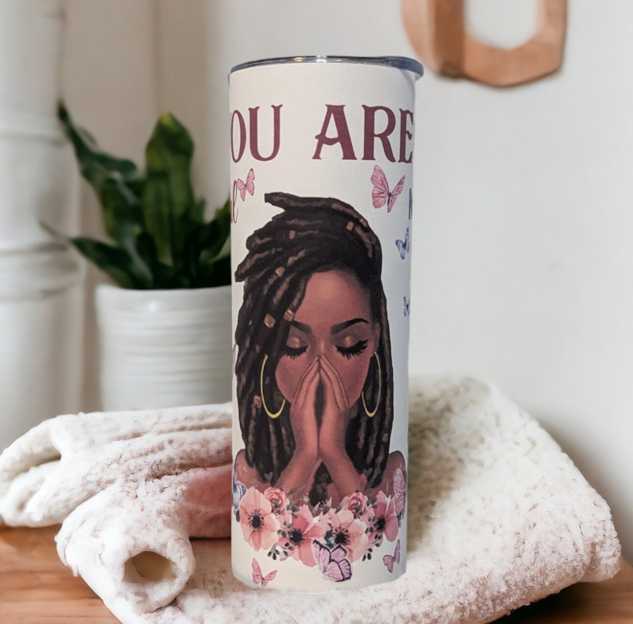 You Are Beautiful Tumbler Featuring Inspirational Bible Verses 20oz With Reusable Straw