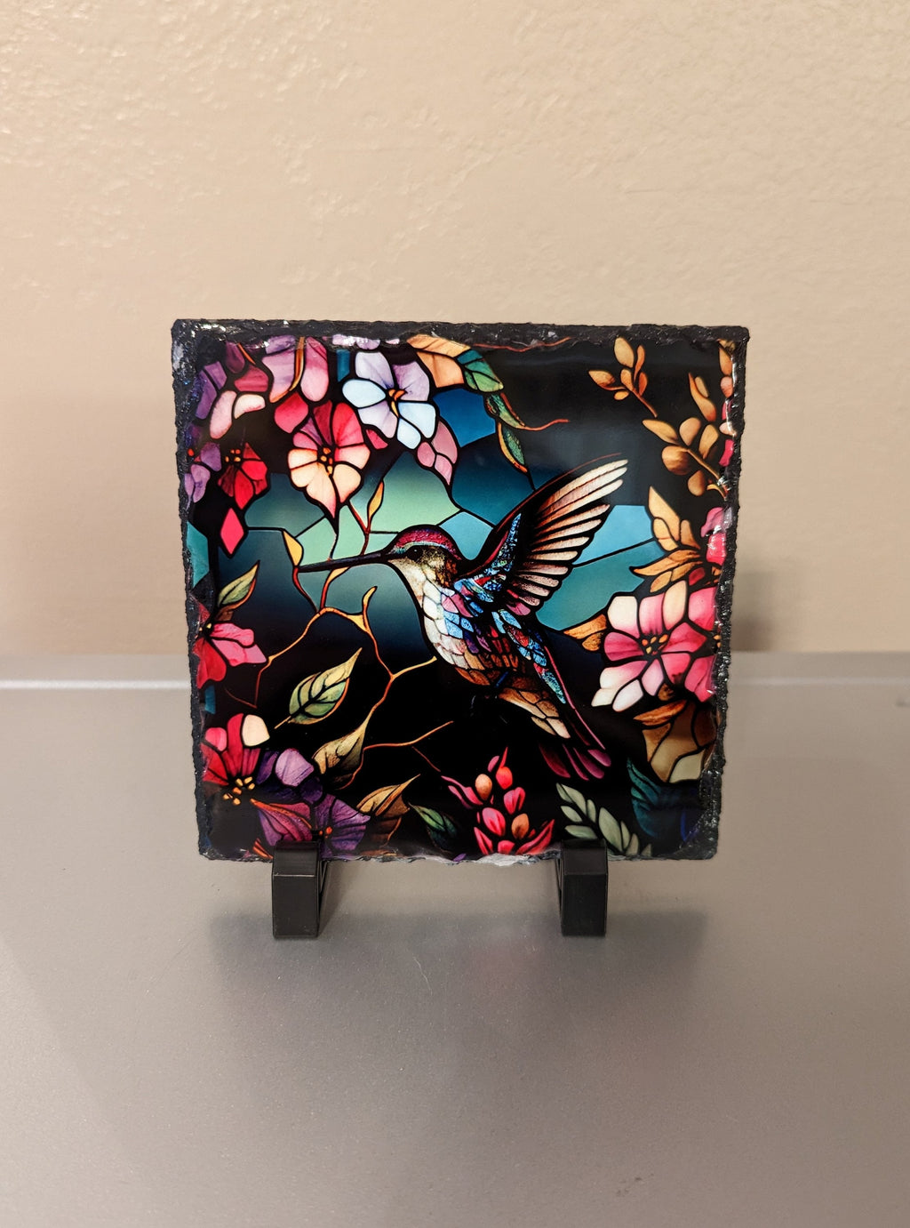 Hummingbird Slate Picture With Display Legs