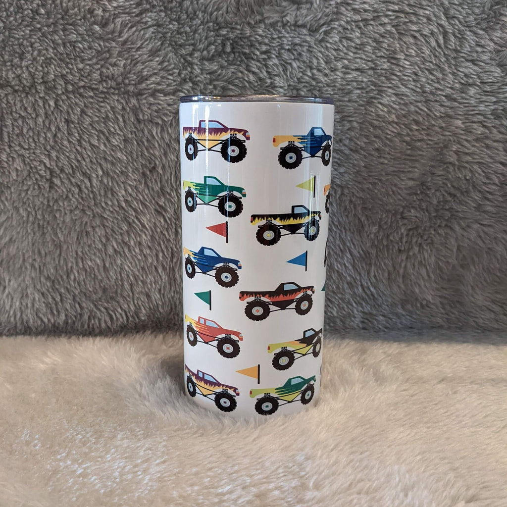 Kids Monster Truck Tumbler 15oz With Reusable Straw, Can Be Personalized
