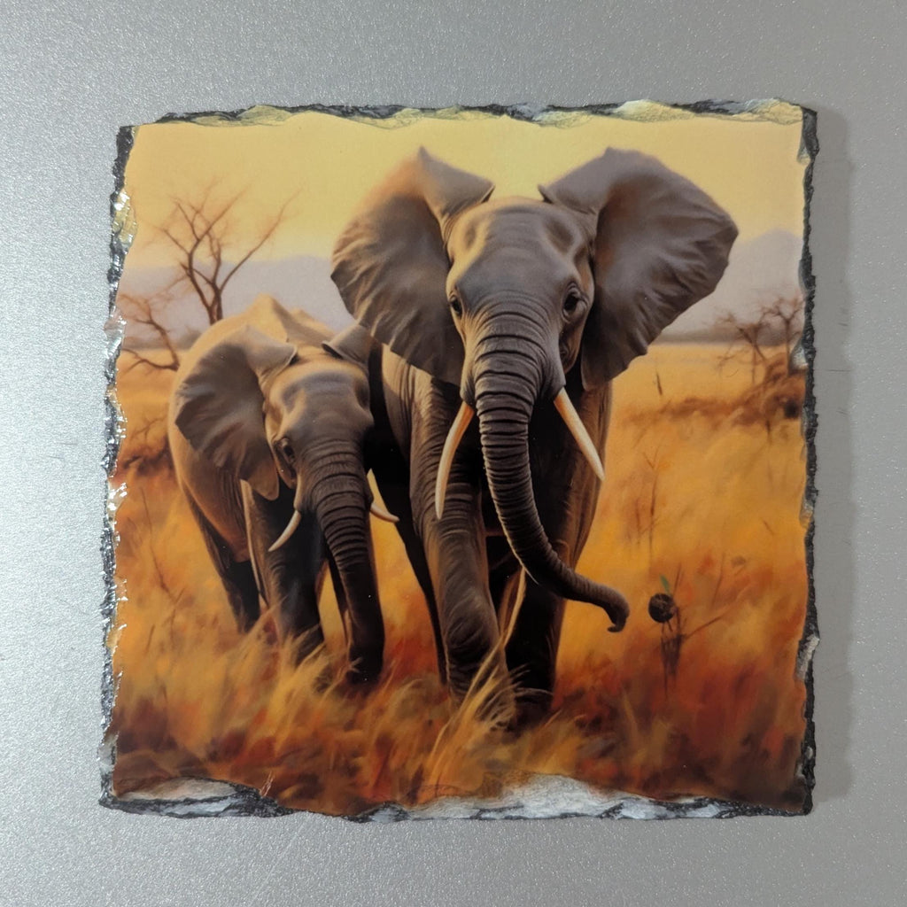 Slate Elephant Picture With Display Legs
