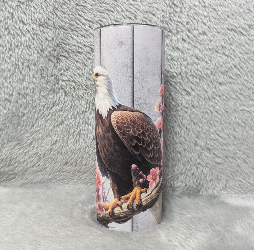 Beautiful Eagle Tumbler 20oz With Reusable Straw, Can Be Personalized