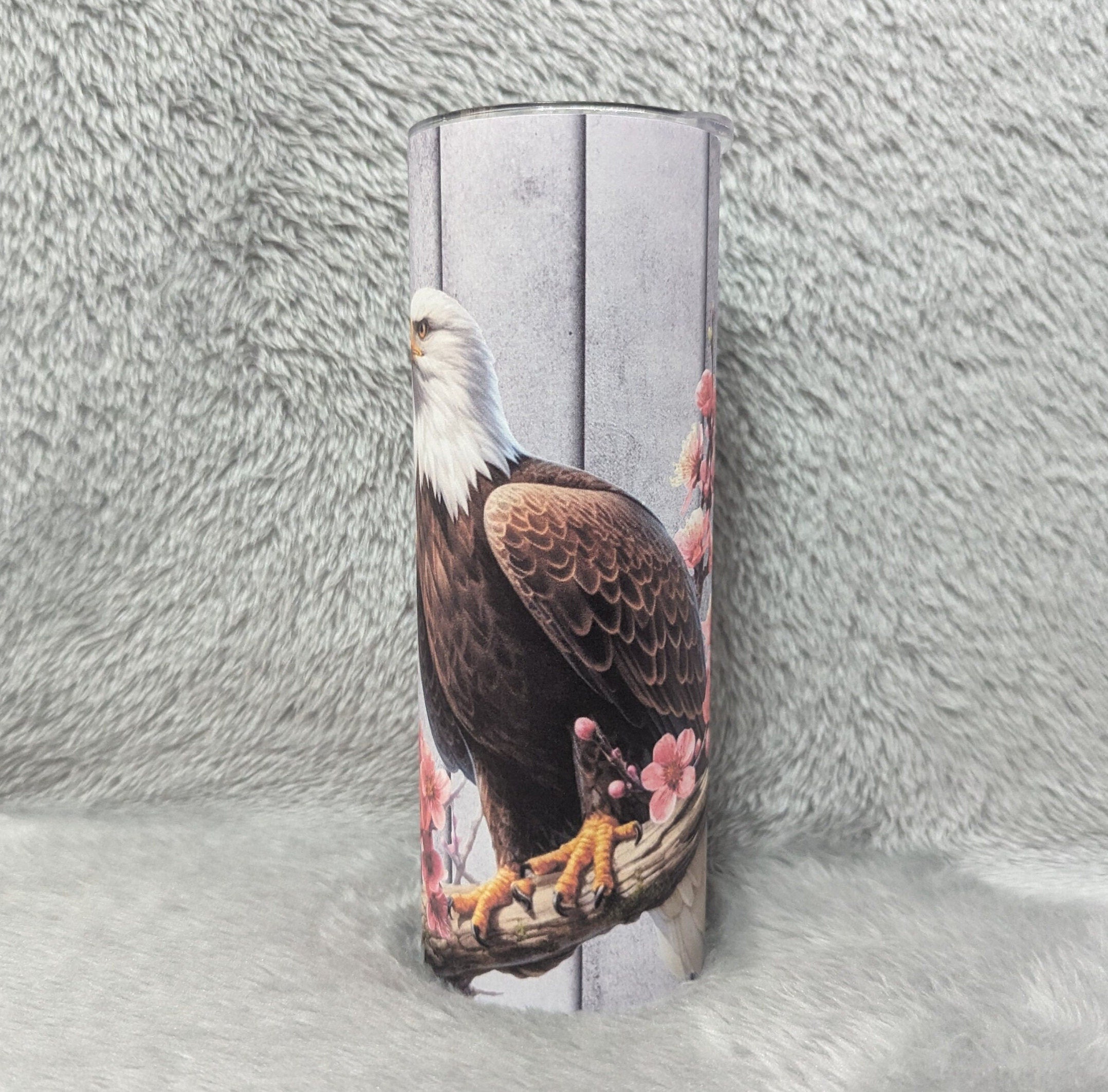 Beautiful Eagle Tumbler 20oz With Reusable Straw, Can Be Personalized