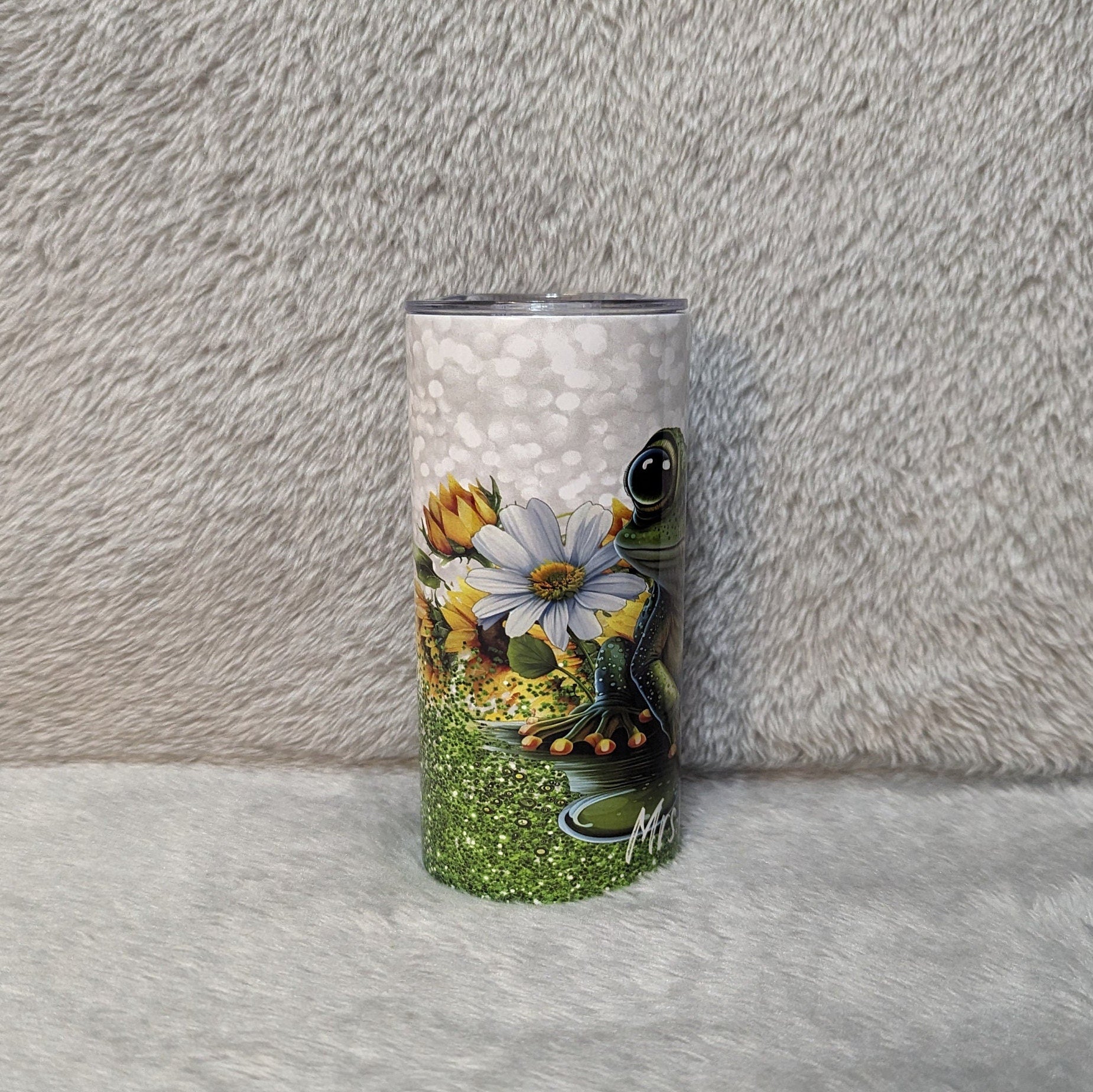 Kids Frog Tumbler 15oz With Reusable Straw, Can Be Personalized