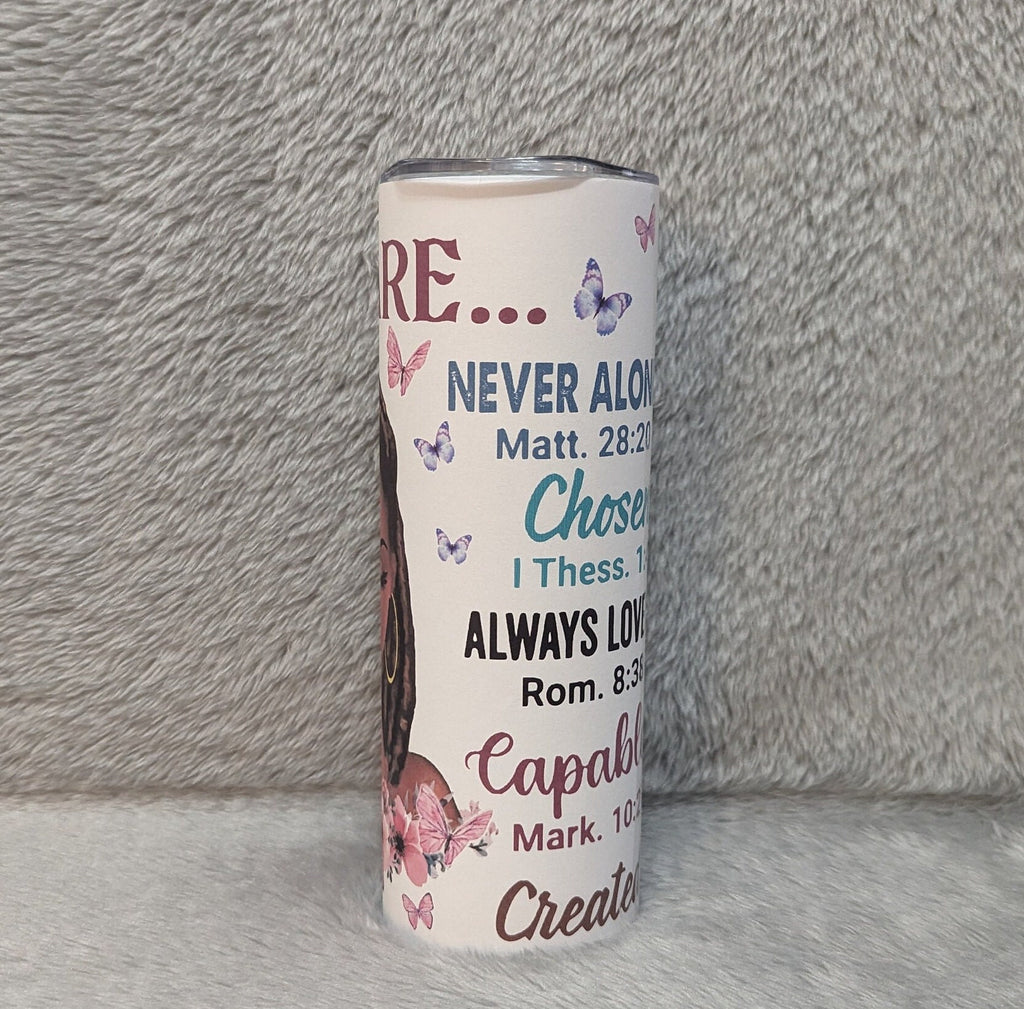 You Are Beautiful Tumbler Featuring Inspirational Bible Verses 20oz With Reusable Straw