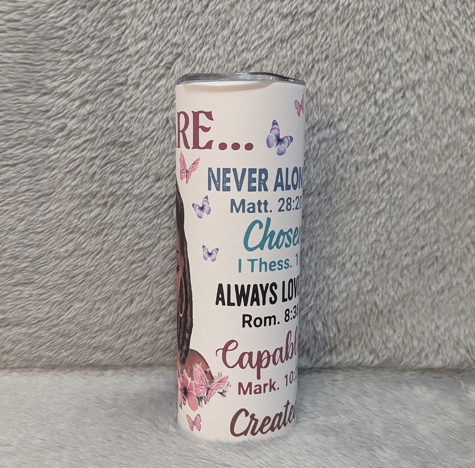 You Are Beautiful Tumbler Featuring Inspirational Bible Verses 20oz With Reusable Straw