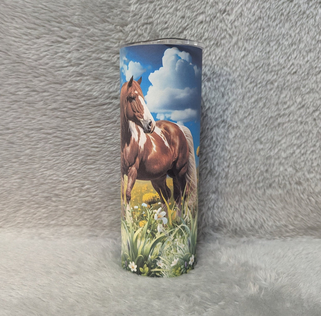 Horse Tumbler 20oz With Reusable Straw, Can Be Personalized