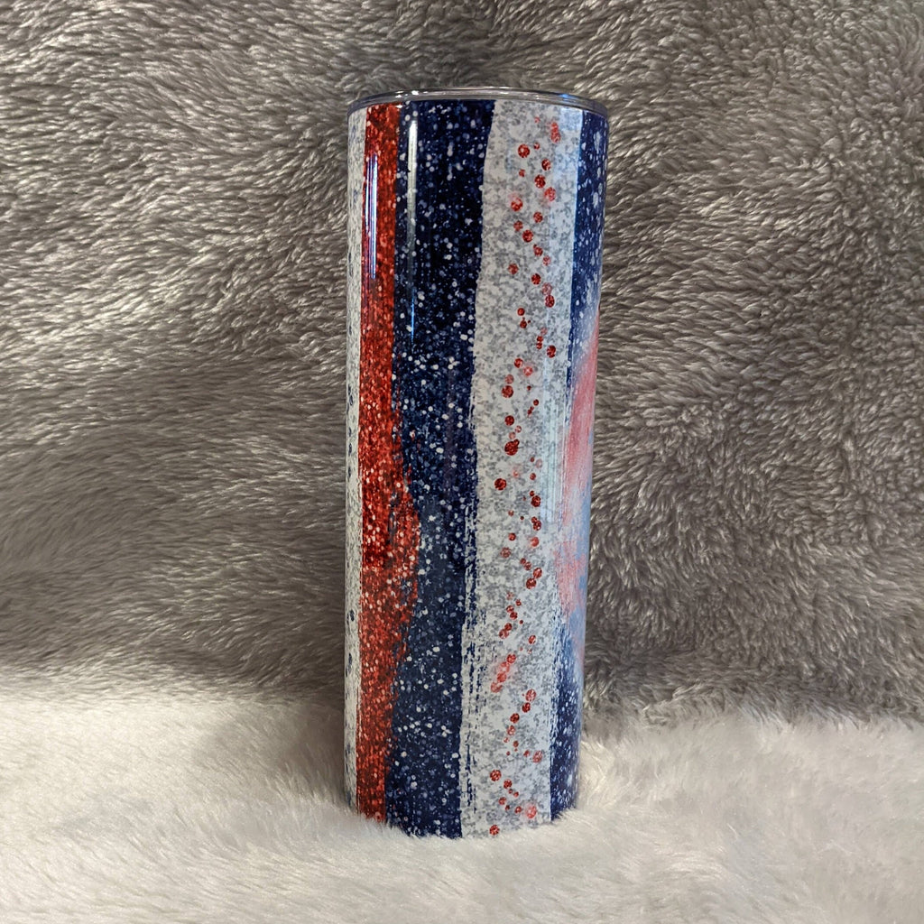 Patriotic Gnome Tumbler 20oz With Reusable Straw, Can Be Personalized