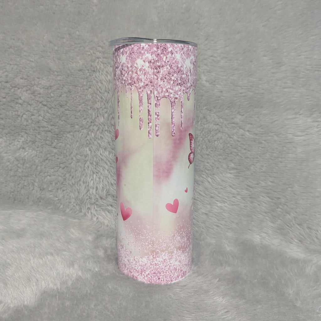 Unicorn Tumbler with A Glitter Design 20oz With Reusable Straw, Can Be Personalized
