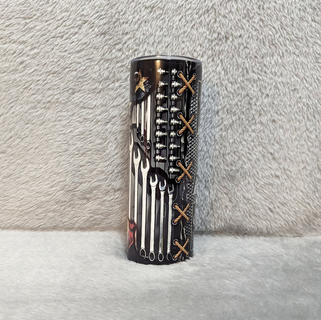 Dad Tumbler With A Tool Design 20oz With Reusable Straw
