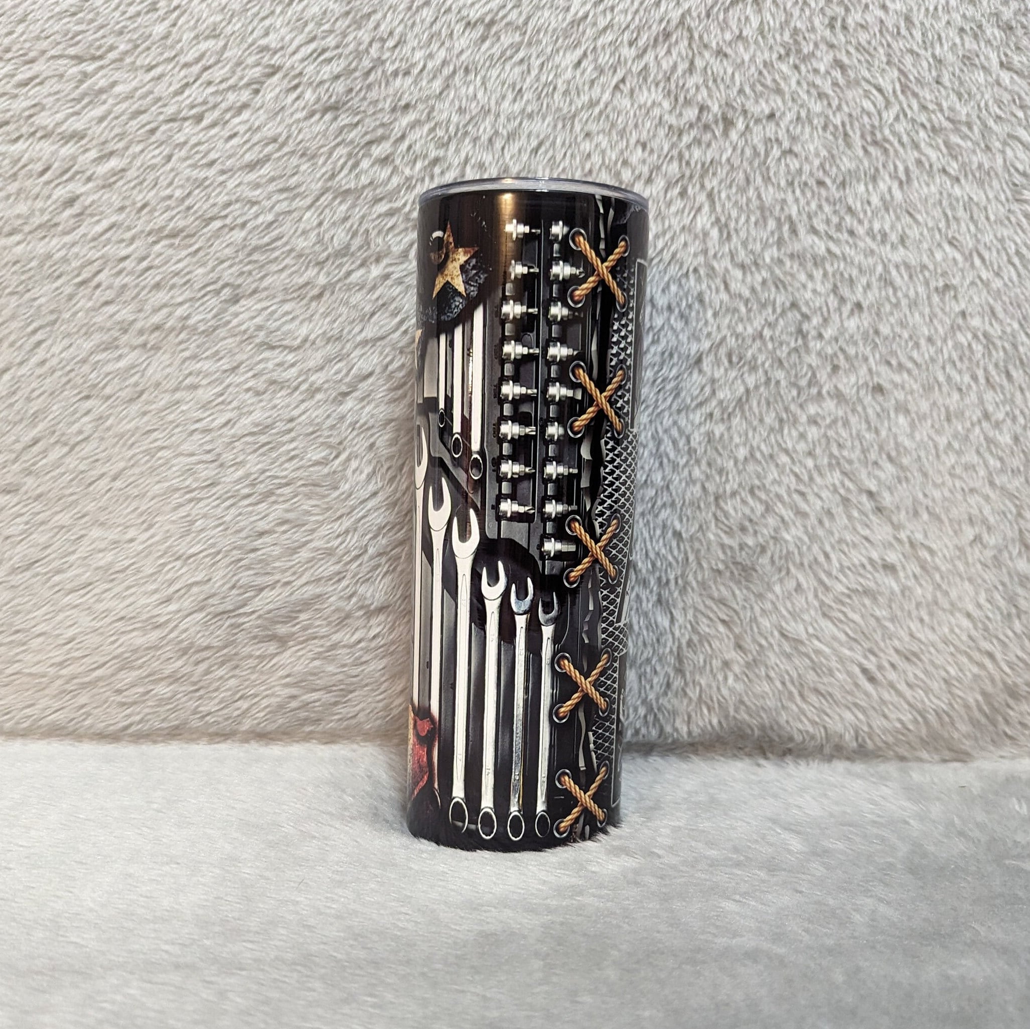 Dad Tumbler With A Tool Design 20oz With Reusable Straw