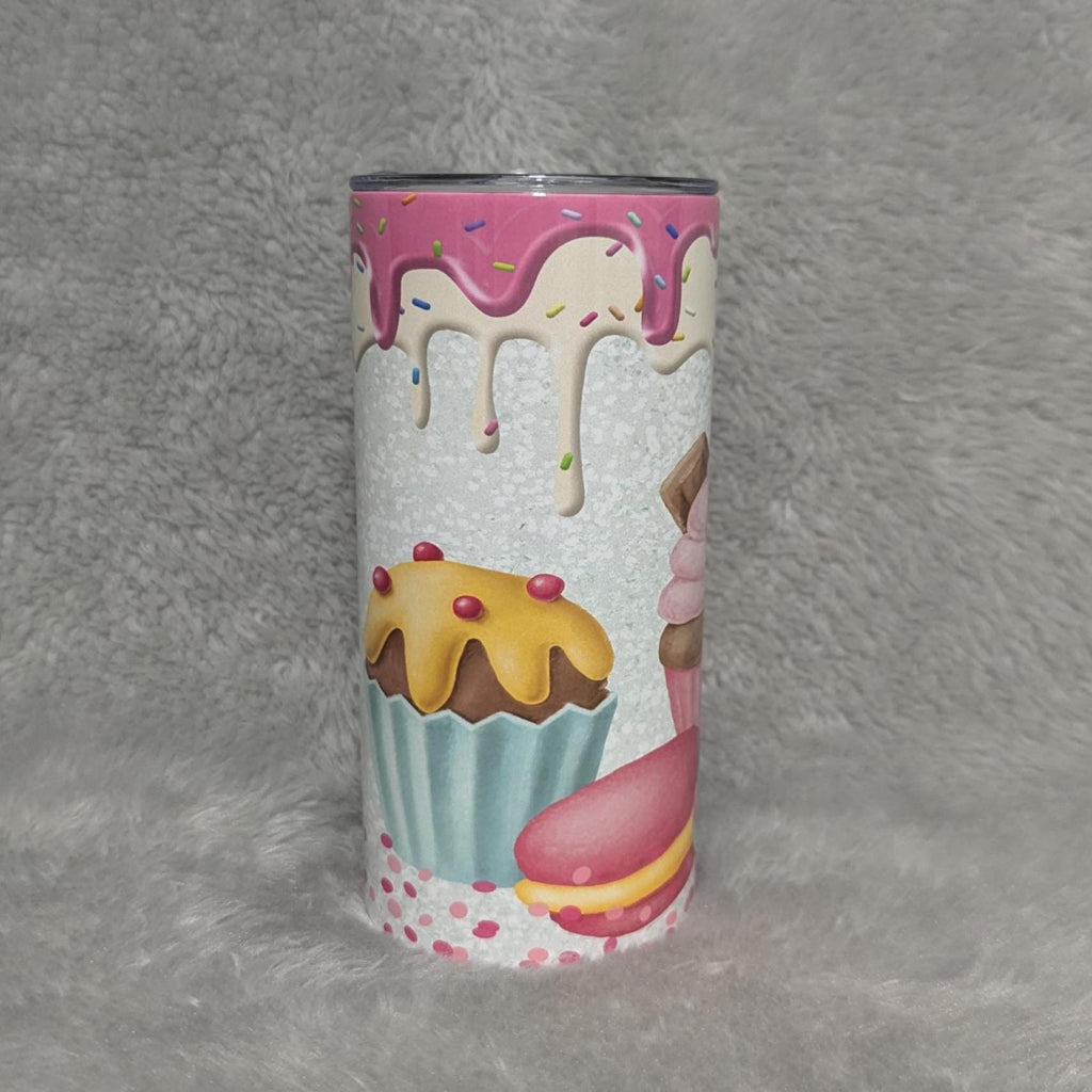 Kids Fun Cupcake Tumbler 15oz With Reusable Straw, Can Be Personalized