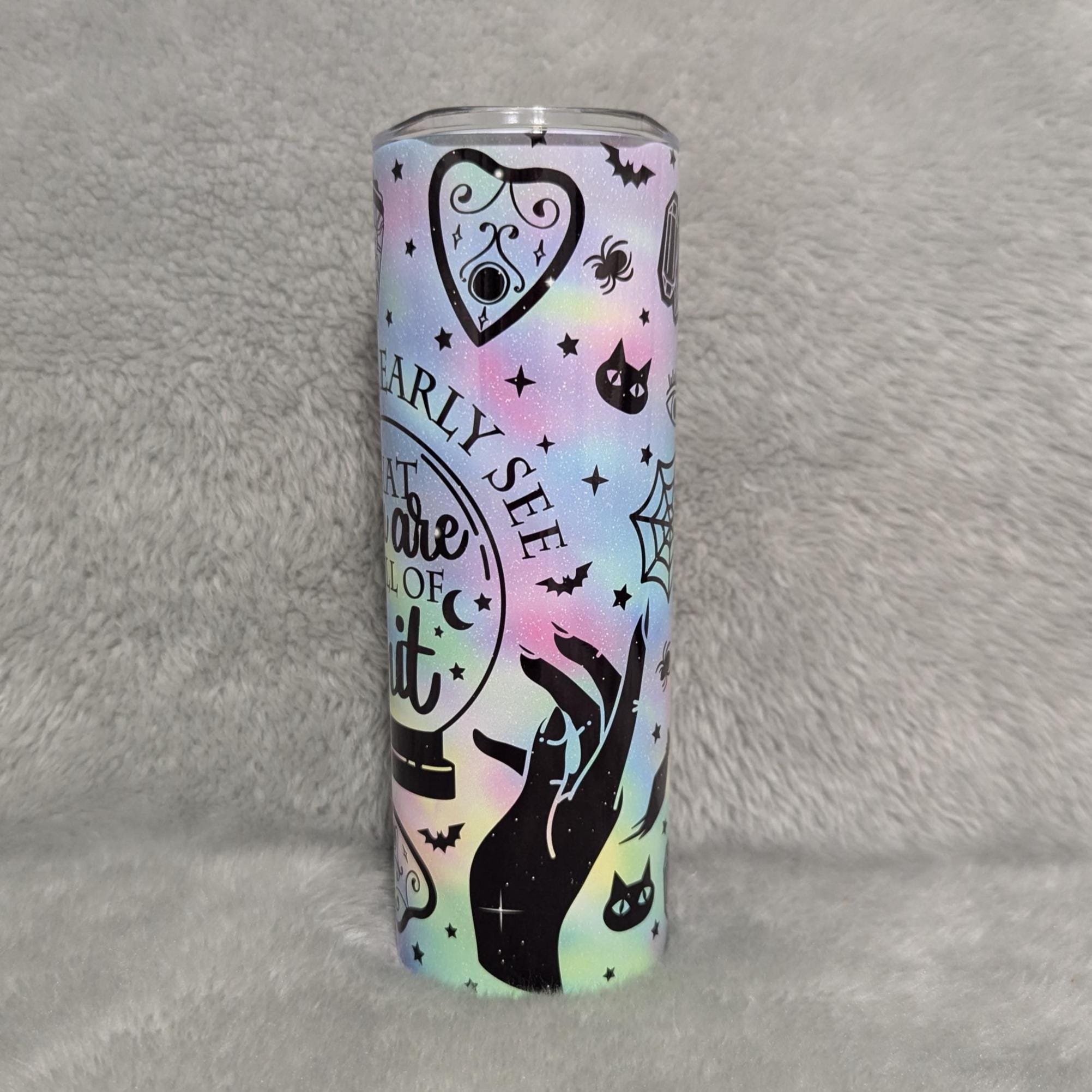 Witchy Vibes Tumbler 20oz With Reusable Straw, Can Be Personalized