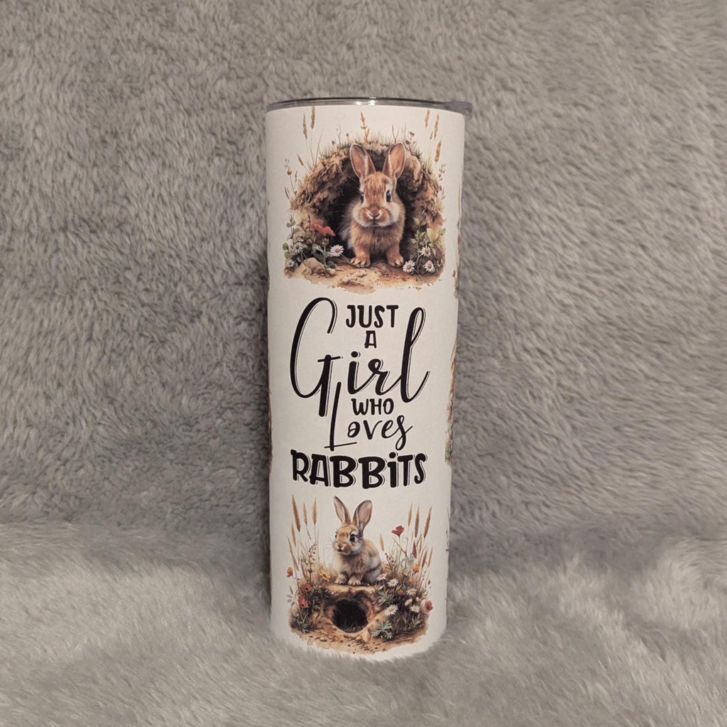 Just A Girl Who Loves Rabbits Tumbler 20oz With Reusable Straw