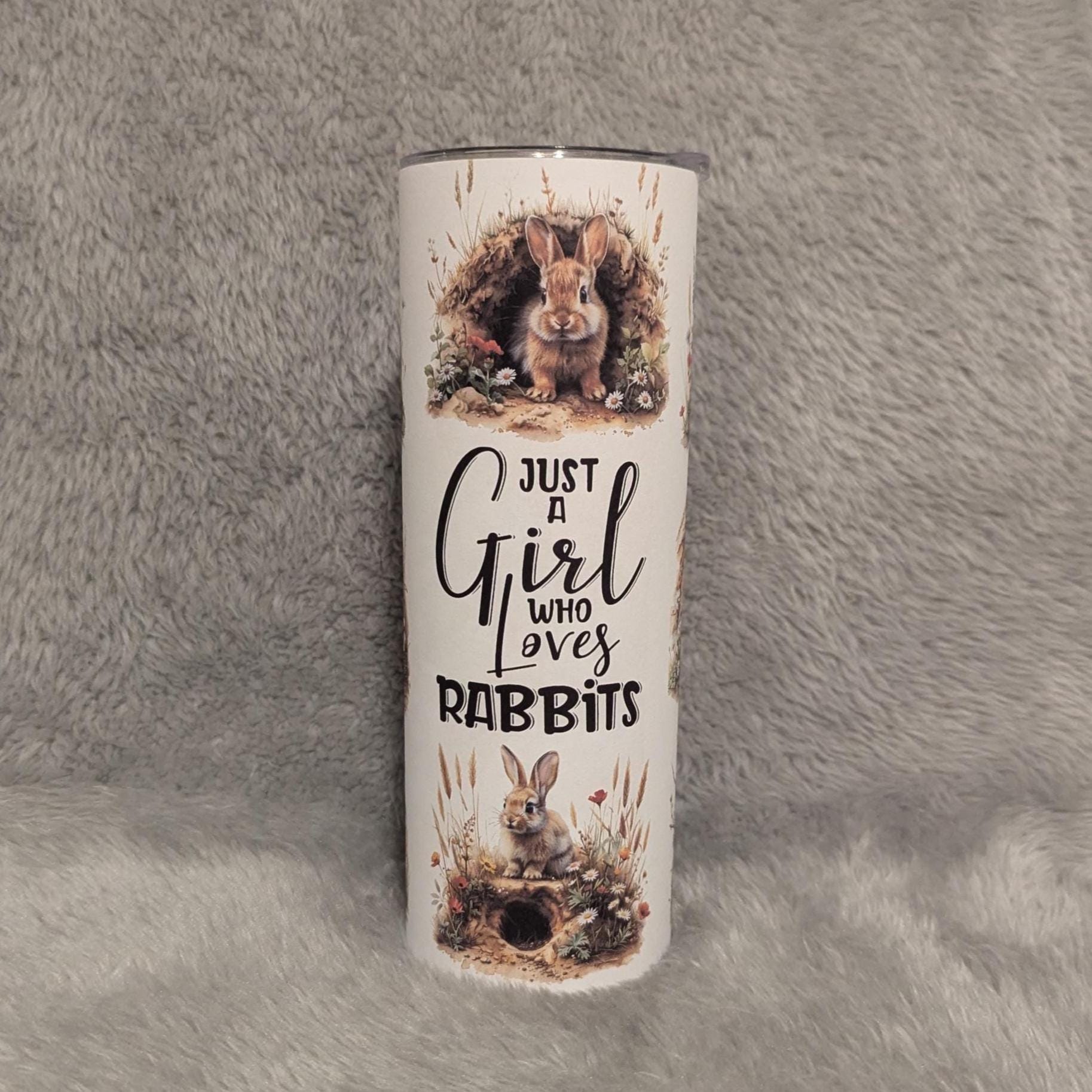 Just A Girl Who Loves Rabbits Tumbler 20oz With Reusable Straw