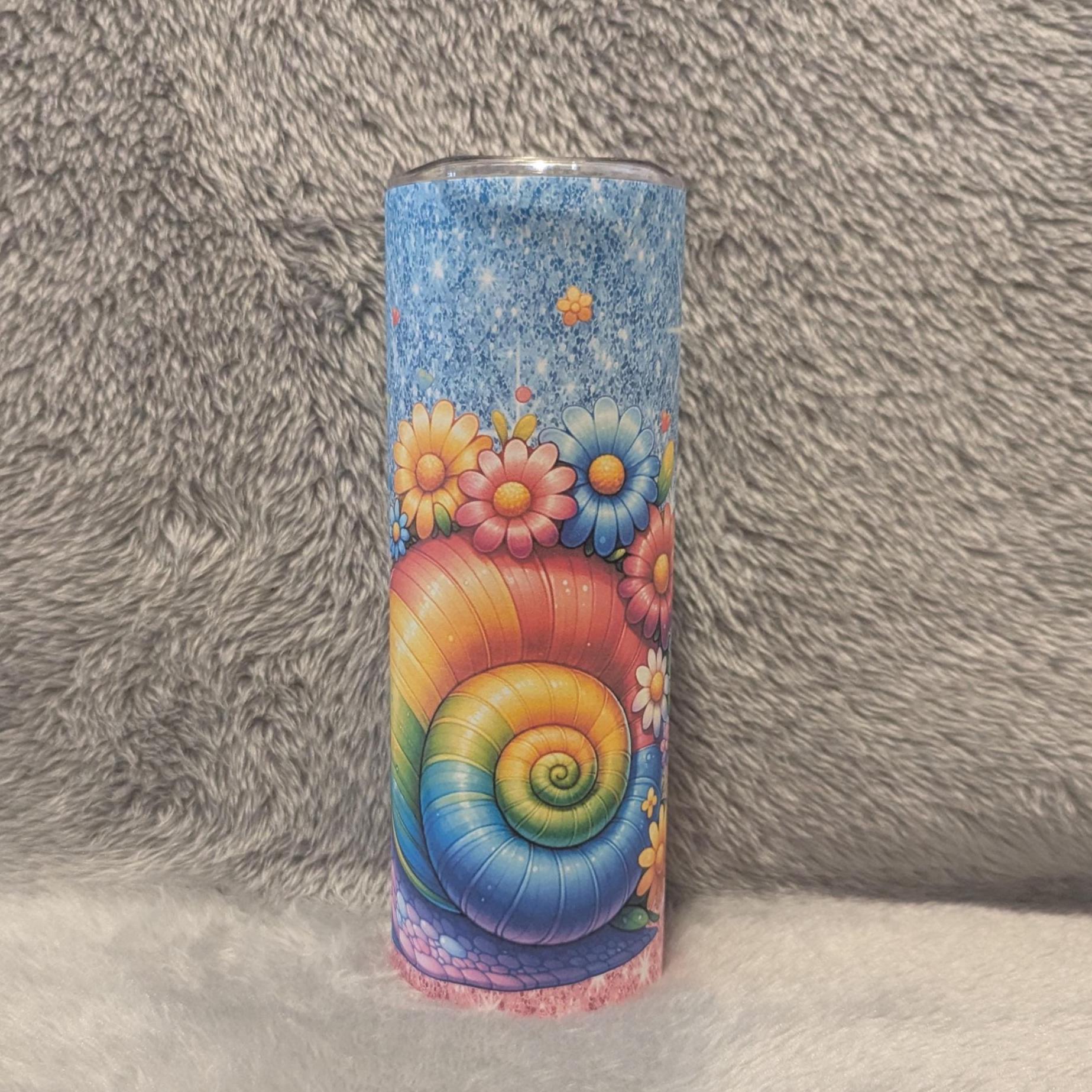 Colorful Snail Tumbler 20oz With Reusable Straw, Can Be Personalized