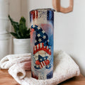 Patriotic Gnome Tumbler 20oz With Reusable Straw, Can Be Personalized