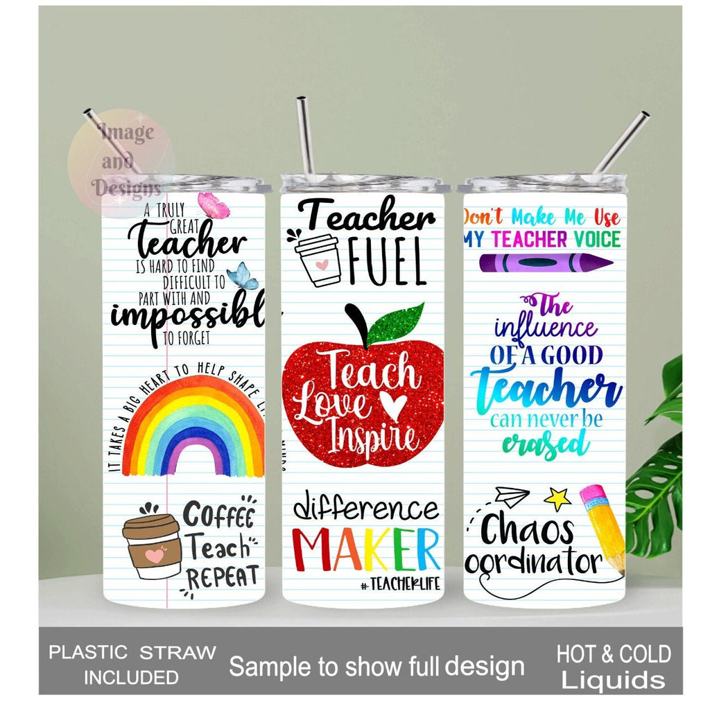 Teacher Affirmation Tumbler With Reusable Straw
