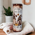 But I Think I Love Fall Most Of All Gnome Tumbler 20oz With Reusable Straw, Can Be Personalized