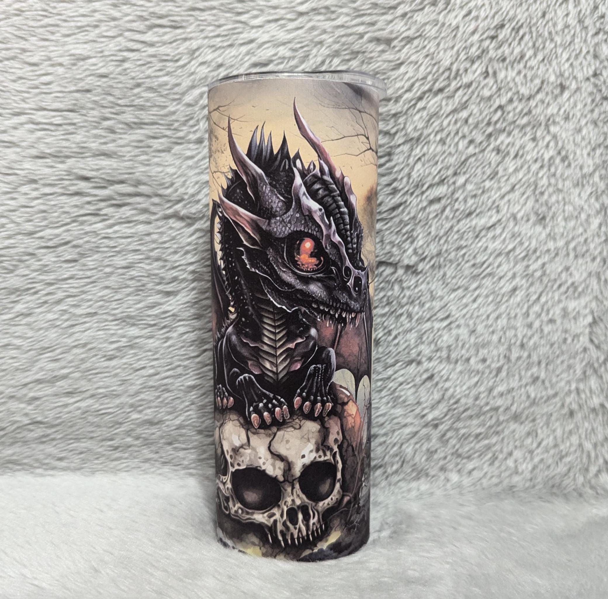 Dragon Tumbler 20oz With Reusable Straw, Can Be Personalized