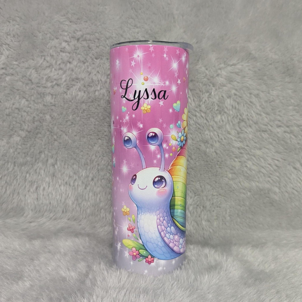 Colorful Snail Tumbler 20oz With Reusable Straw Can Be Personalized