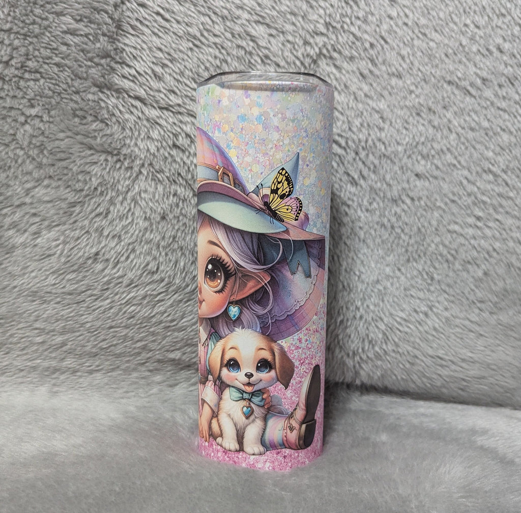 Pretty Girl Gnome Tumbler 20oz With Reusable Straw, Can Be Personalized