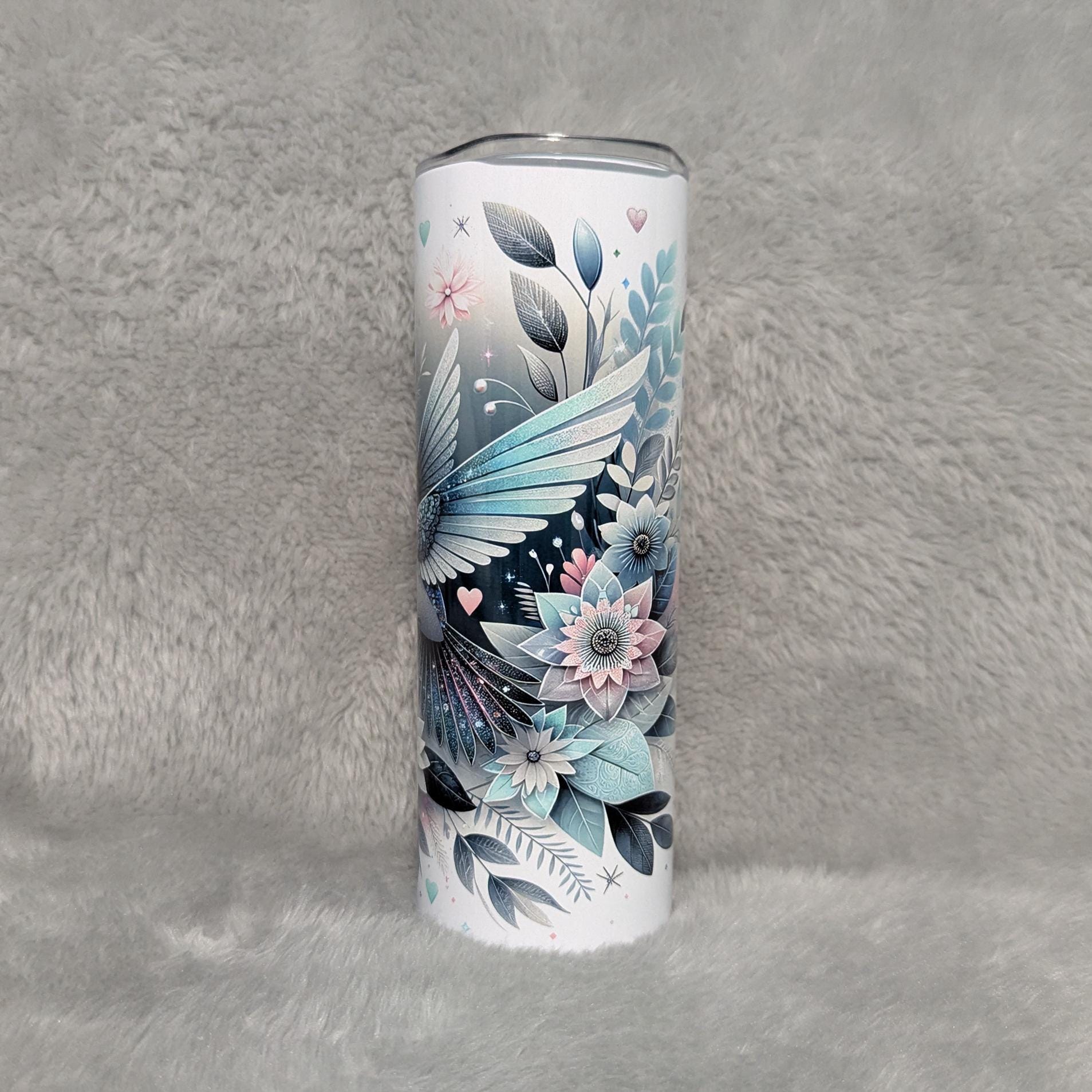 Hummingbird Tumbler 20oz With Reusable Straw, Can Be Personalized