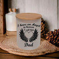 Heavenly Angel Dad Candle Holder With A Battery Operated Tea Light