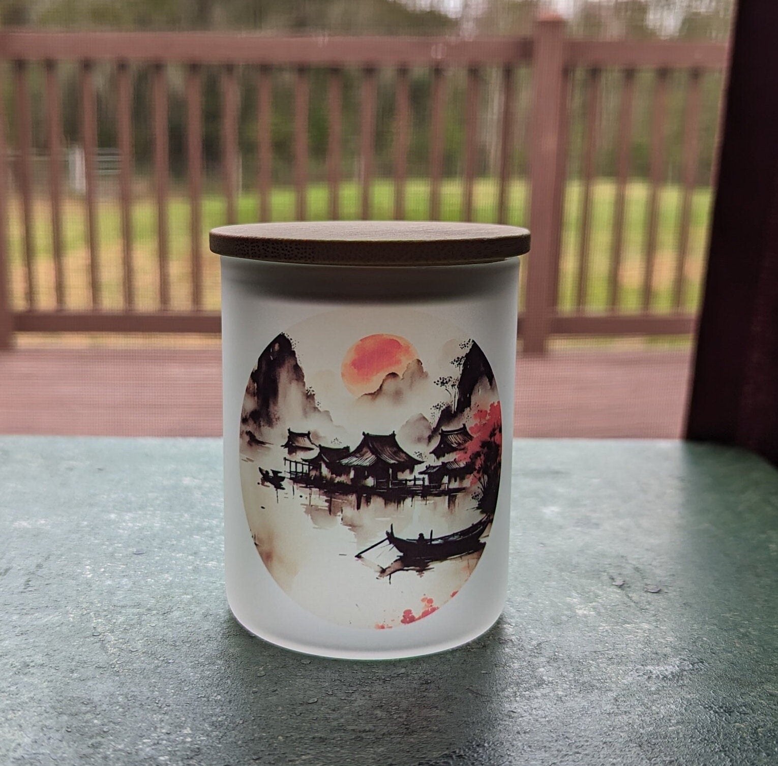 Chinese Candle Holder with Battery Operated Flickering Tea Light