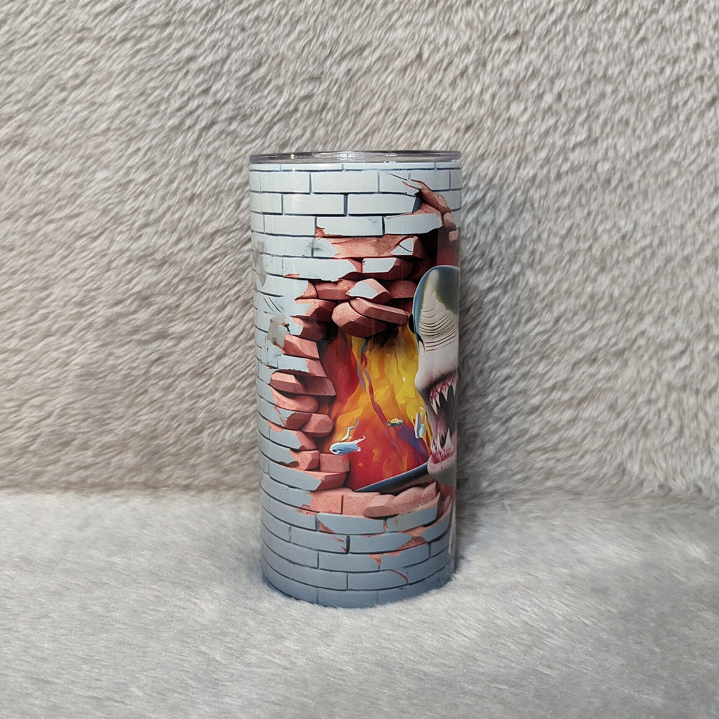 Kids Shark Tumbler 15oz With Reusable Straw, Can Be Personalized