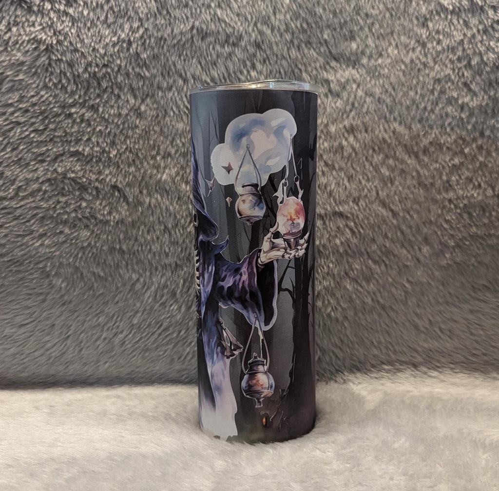 Skeleton Goblin Tumbler 20oz With Reusable Straw, Can Be Personalized