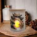 Chinese Gate Candle Holder with Battery Operated Flickering Tea Light