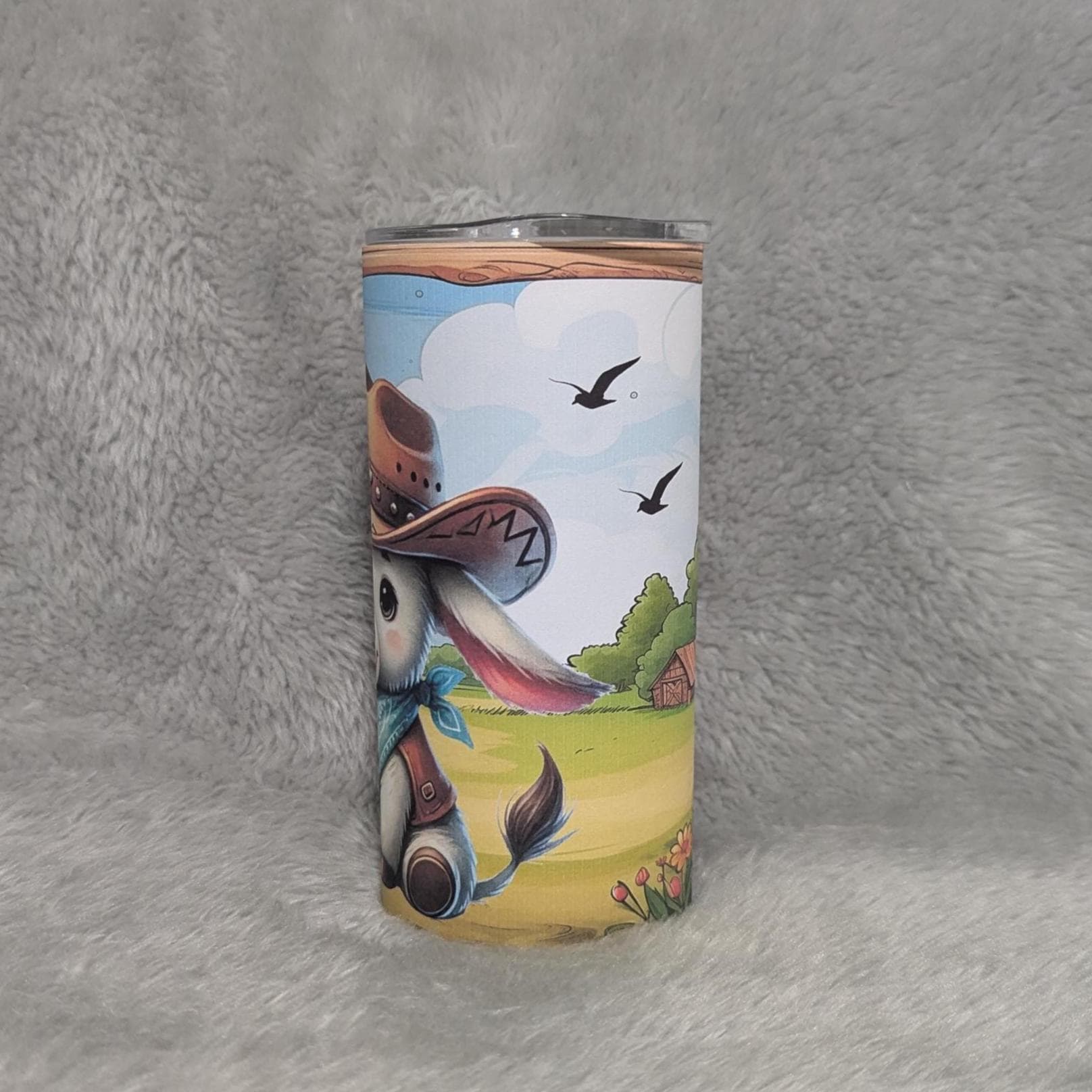Kids Donkey Tumbler 15oz With Reusable Straw, Can Be Personalized