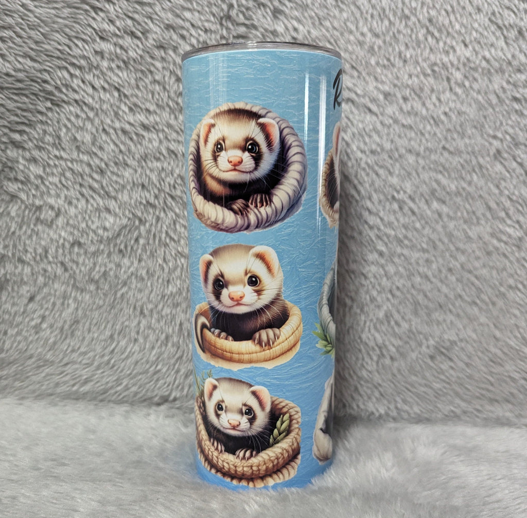 Ferret Tumbler 20oz With Reusable Straw, Can Be Personalized