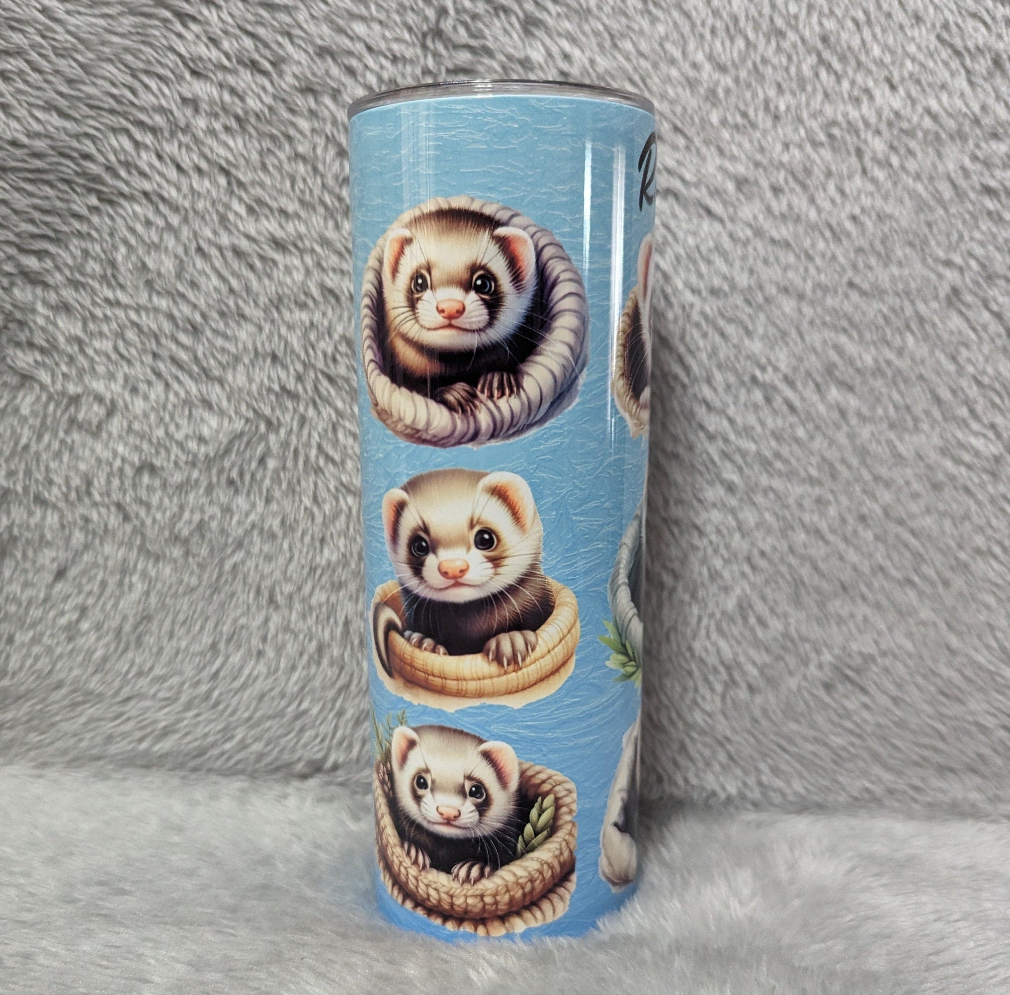 Ferret Tumbler 20oz With Reusable Straw, Can Be Personalized
