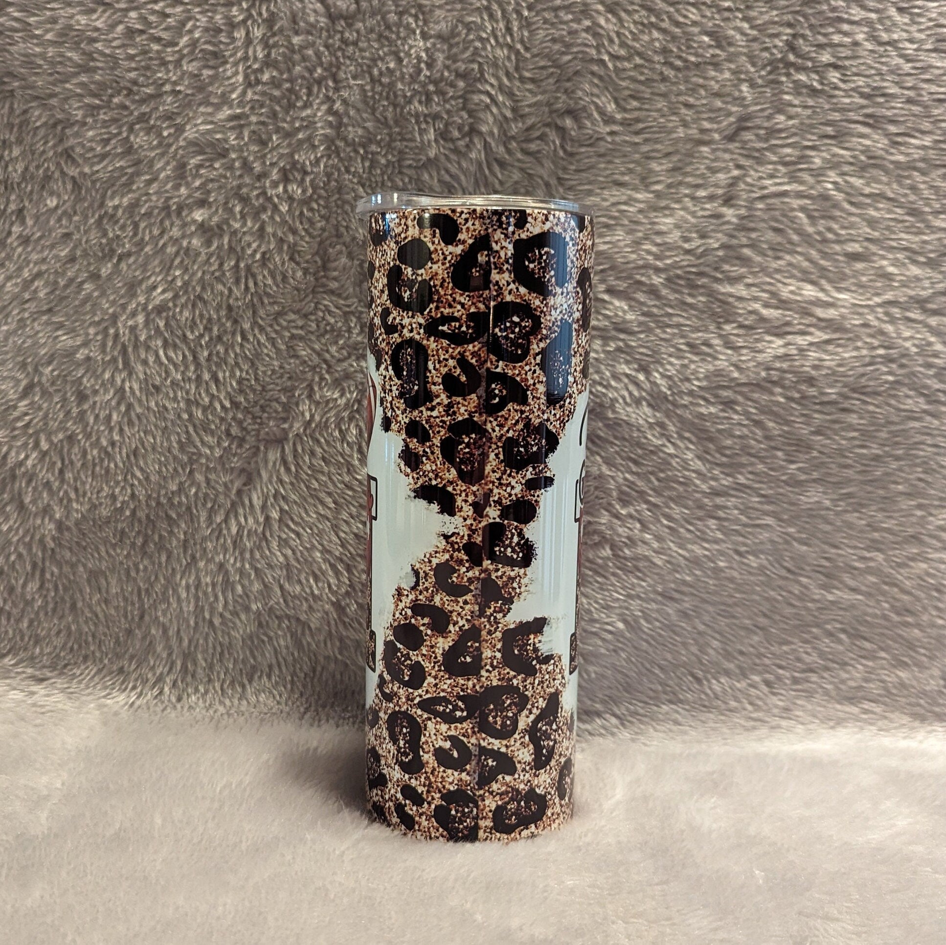 Football Mom Tumbler 20oz With Reusable Straw