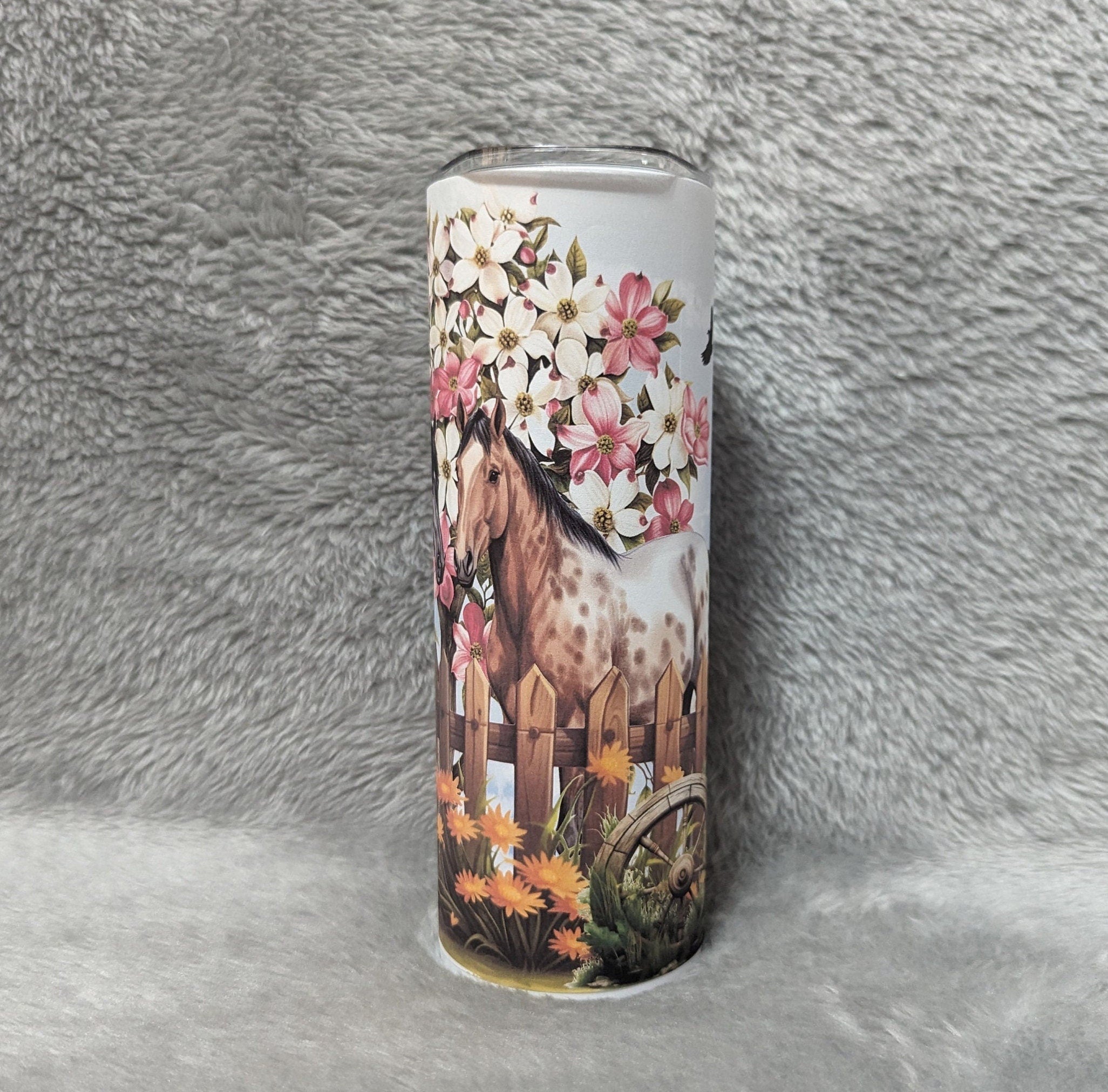 Horse Tumbler 20oz With Reusable Straw, Can Be Personalized